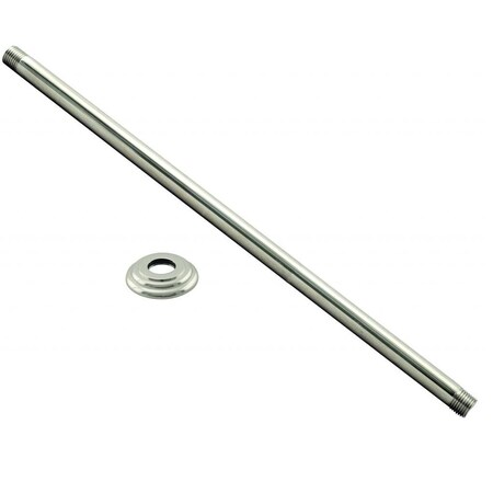 Westbrass 1/2" IPS x 36" Round Projection Rainfall Ceiling Mount Shower Arm with Flange, Polished Nickel D3636A-05